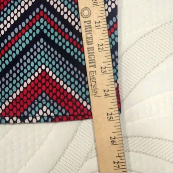 Y2K Revival Cato Skirt Womens XL Multicolor Chevron Stretch Retro Boho Mod Prepp - Picture 3 of 8